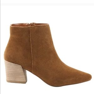 Kensie // Lyden Suede Ankle Boot Stacked Heel